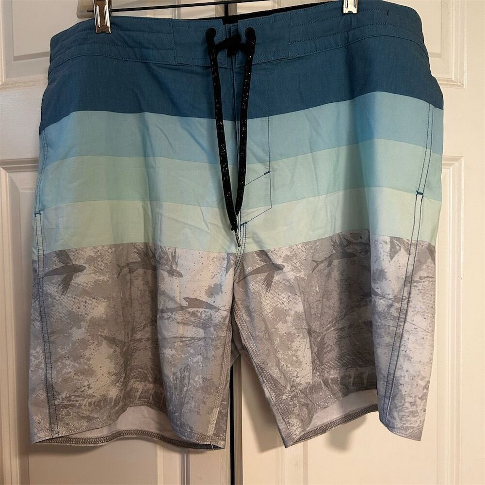 Pelagic Men's Boardshorts Size 38 Multicolor Quick Dry Surf Beach
